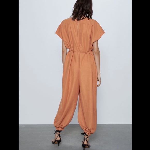 ZARA BNWT Long Full Cut Jumpsuit with Matching Belt - Picture 7 of 9